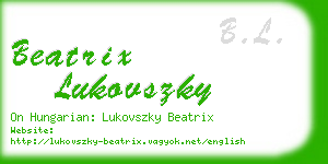 beatrix lukovszky business card